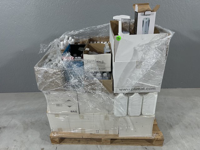 Diverse ontsmettingsproducten (14x12l) + handvrije pompjes (+/-25st)… - afbeelding 1 van  16