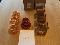 Diverse oranje/ bruine kaarshouders