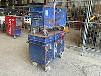 Diverse plaatstalen mobiele materiaalkoffer (2x) - afbeelding 2 van  3