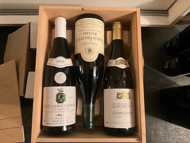 Diverse witte wijn geschenkpakket in kist - 3 flessen - afbeelding 1 van  8