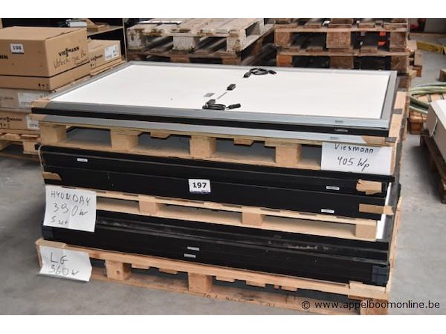 Diverse zonnepanelen, viessmann, hyundai, lg, wo. 405wp, 330w, 360w, werking niet gekend - afbeelding 1 van  1