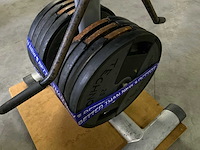 Diversen 50mm schijven 125kg met rek krachtstation - afbeelding 4 van  7