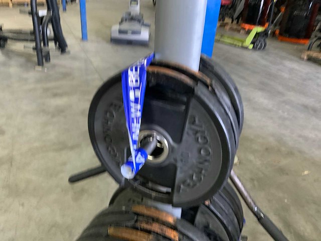 Diversen 50mm schijven 125kg met rek krachtstation - afbeelding 6 van  7