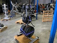 Diversen 50mm schijven 125kg met rek krachtstation - afbeelding 2 van  4