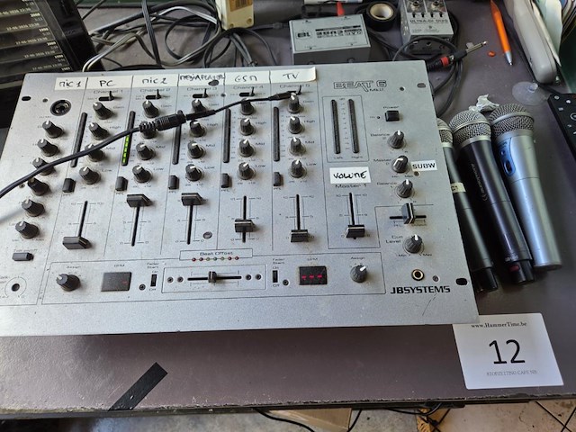 Dj mengtafel + versterkers jbsystems beat 6 mk2 - afbeelding 1 van  8