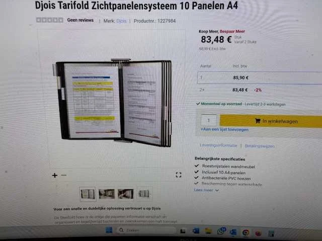 Djois tarifold - 5x zichtpanelensysteem voor overzichtelijke kantoor data - afbeelding 3 van  6