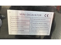 Dmht- kubota - dm15 - mini-excavator - 10-2025 - afbeelding 2 van  13