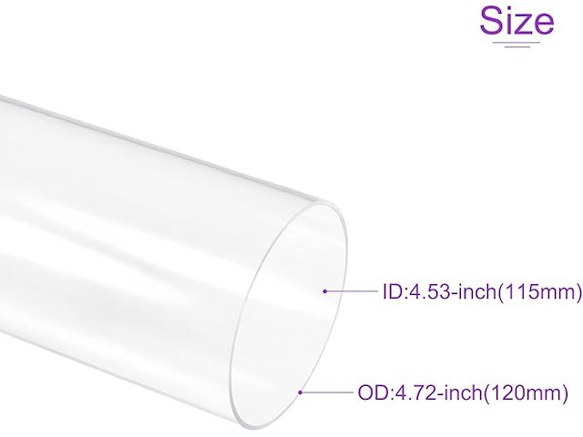 Dmiotech 115 mm x 120 mm 30,5 cm (12 inch) transparante acrylbuis - afbeelding 3 van  5