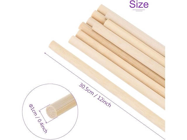 Dmiotech houten deuvelstangen (50 stuks) - afbeelding 3 van  4