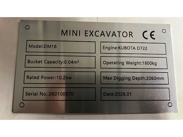 Dmpro kubota - 2026 - dm18y - minigraafmachine - afbeelding 14 van  19