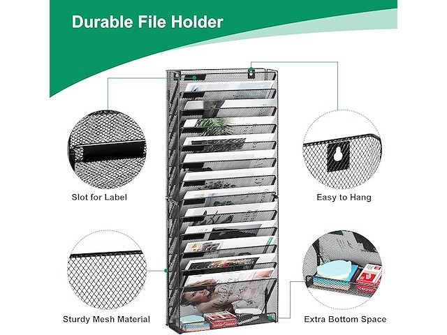 Documentenhouder 14 pockets metaal zwart - afbeelding 4 van  4