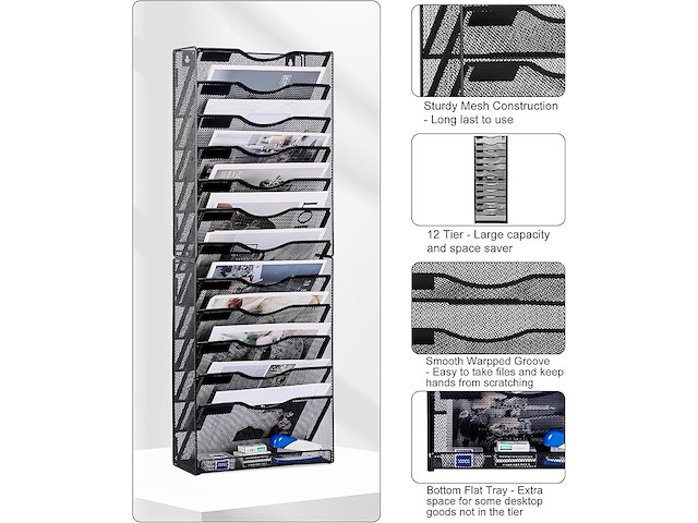 Documentenhouder 14 pockets metaal zwart - afbeelding 6 van  6