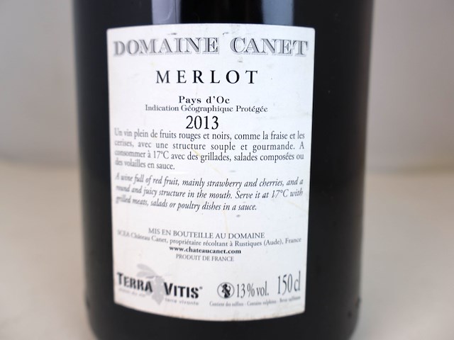 Domaine canet merlot 2013 (1x) - afbeelding 3 van  4