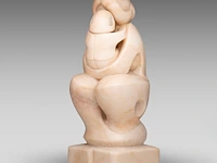 Domenico colanzi (1944), mother and child, marble sculpture 38 cm. (14.96 in.) - afbeelding 2 van  9