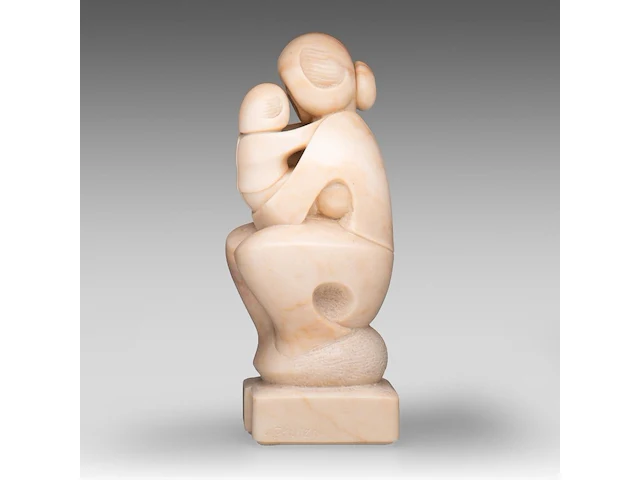 Domenico colanzi (1944), mother and child, marble sculpture 38 cm. (14.96 in.) - afbeelding 3 van  9