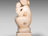 Domenico colanzi (1944), mother and child, marble sculpture 38 cm. (14.96 in.) - afbeelding 3 van  9