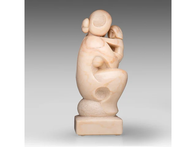 Domenico colanzi (1944), mother and child, marble sculpture 38 cm. (14.96 in.) - afbeelding 5 van  9