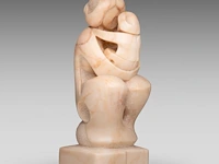 Domenico colanzi (1944), mother and child, marble sculpture 38 cm. (14.96 in.) - afbeelding 6 van  9