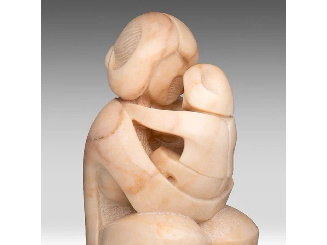 Domenico colanzi (1944), mother and child, marble sculpture 38 cm. (14.96 in.) - afbeelding 7 van  9