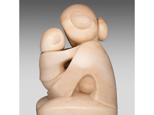 Domenico colanzi (1944), mother and child, marble sculpture 38 cm. (14.96 in.) - afbeelding 8 van  9