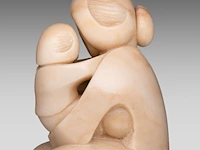 Domenico colanzi (1944), mother and child, marble sculpture 38 cm. (14.96 in.) - afbeelding 8 van  9