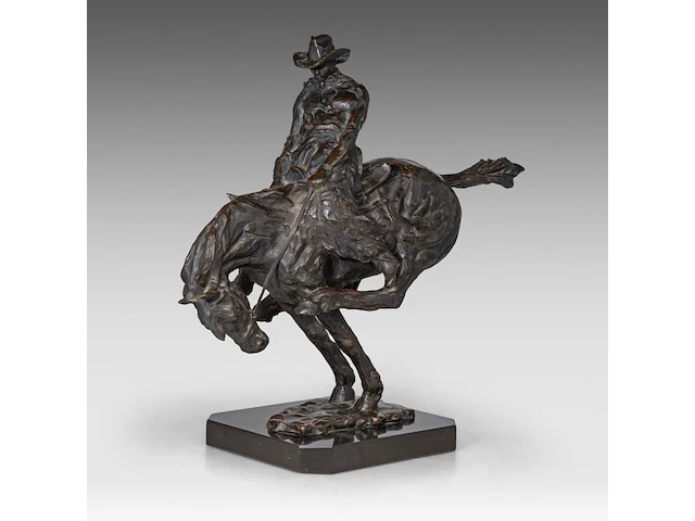 Domien ingels (1881-1946), 'bronco', patinated bronze on a marble base h 41 cm. (16.14 in.), with base 44 cm. (17.32 in.) - afbeelding 1 van  8