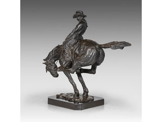 Domien ingels (1881-1946), 'bronco', patinated bronze on a marble base h 41 cm. (16.14 in.), with base 44 cm. (17.32 in.) - afbeelding 3 van  8