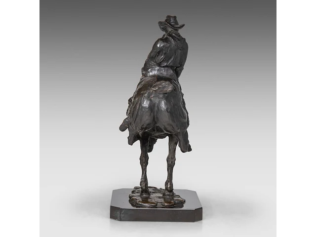 Domien ingels (1881-1946), 'bronco', patinated bronze on a marble base h 41 cm. (16.14 in.), with base 44 cm. (17.32 in.) - afbeelding 4 van  8
