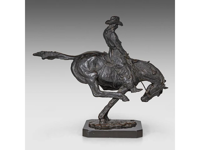 Domien ingels (1881-1946), 'bronco', patinated bronze on a marble base h 41 cm. (16.14 in.), with base 44 cm. (17.32 in.) - afbeelding 5 van  8