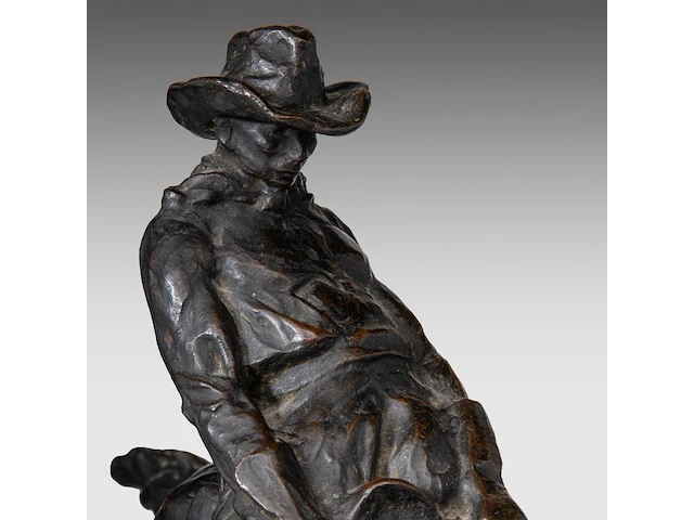 Domien ingels (1881-1946), 'bronco', patinated bronze on a marble base h 41 cm. (16.14 in.), with base 44 cm. (17.32 in.) - afbeelding 8 van  8