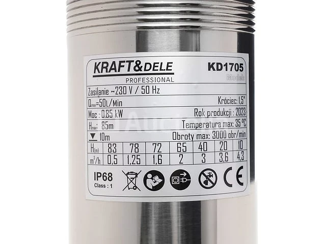 Dompelschroefpomp 85 m kraft&dele - afbeelding 3 van  4