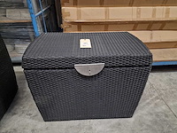 Domus - wicker kussenbox ipanema zwart small met gasdrukveren - afbeelding 2 van  6