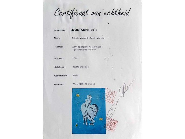 Don ken - minnie mouse & marylin monroe - gemengde techniek - afbeelding 2 van  10