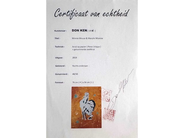 Don ken - minnie mouse & marylin monroe - gemengde techniek - afbeelding 4 van  10
