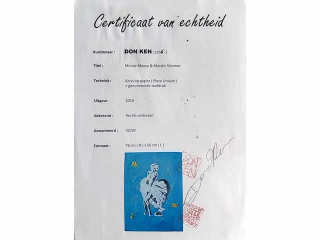 Don ken - minnie mouse & marylin monroe - gemengde techniek - afbeelding 2 van  10