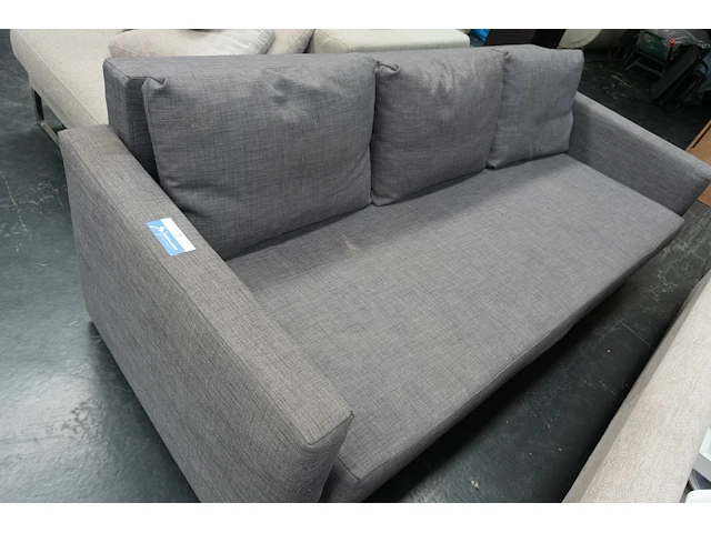 Donkergrijze 3-zit zetel met slaapfunctie 230x110 cm - afbeelding 1 van  4