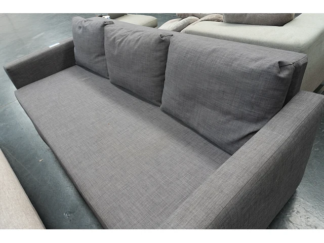 Donkergrijze 3-zit zetel met slaapfunctie 230x110 cm - afbeelding 3 van  4