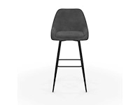 Donkergrijze fluwelen barkrakrukken en metalen poten - set van 4 - afbeelding 4 van  8