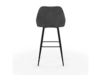 Donkergrijze fluwelen barkrakrukken en metalen poten - set van 4 - afbeelding 8 van  8