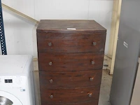 Donkerkleurige houten ladenkast 6 laden