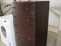 Donkerkleurige houten ladenkast 6 laden - afbeelding 2 van  5