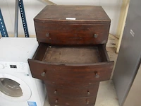 Donkerkleurige houten ladenkast 6 laden - afbeelding 3 van  5