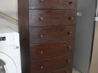 Donkerkleurige houten ladenkast 6 laden - afbeelding 4 van  5