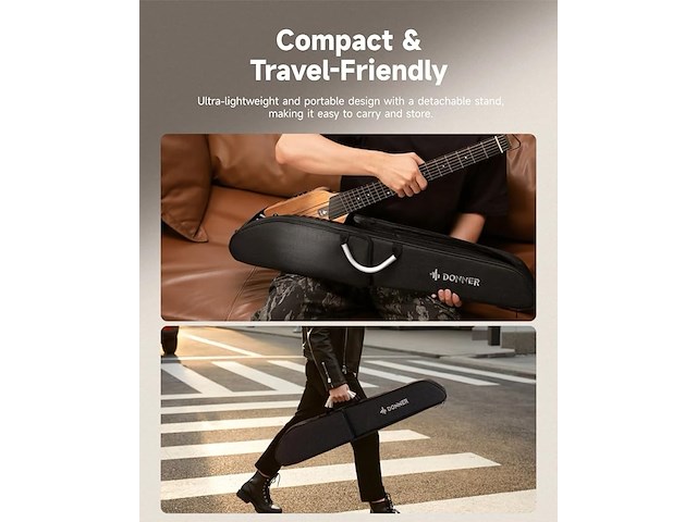 Donner hush-i travel guitar draagbare ultralichte & stille prestaties - afbeelding 4 van  6