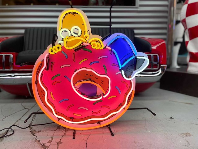 Donut homer neonbord 70cm - diverse lichtapparatuur - afbeelding 1 van  1