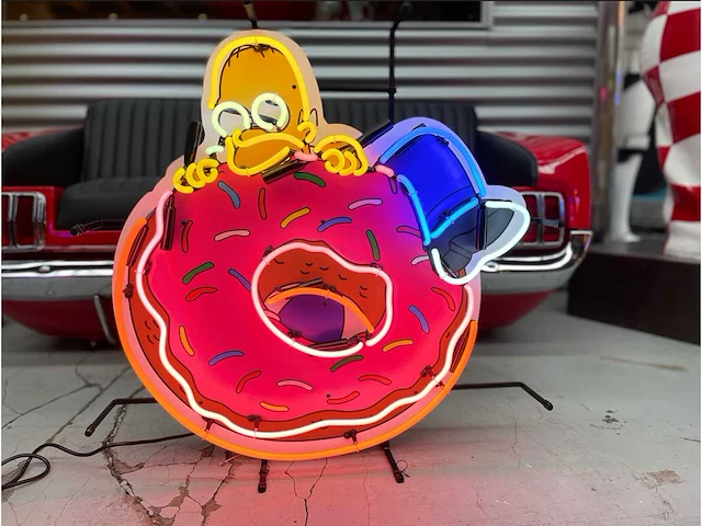 Donut homer neonbord 70cm - afbeelding 1 van  1