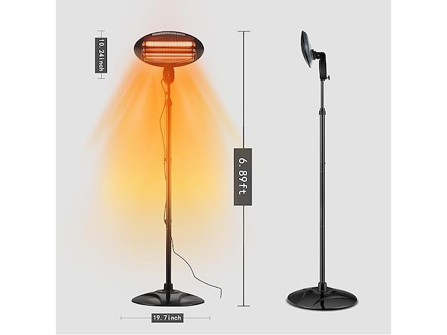 Donyer power 2 kw elektrische kwarts-tuin-terrasverwarmer - afbeelding 2 van  4