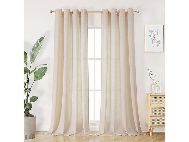 Doorschijnende gordijnen met ringen 225*132cm - afbeelding 1 van  2