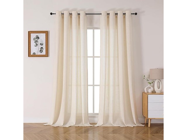 Doorschijnende gordijnen met ringen 225*132cm - afbeelding 1 van  2