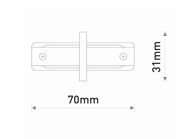 Doorverbinder voor 1 fase 2 draden railsystem mat zwart(100x) - afbeelding 3 van  4